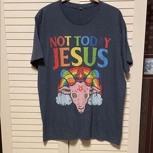 Not Today Jesus humorous T-Shirt with Colorful rainbow 🌈 Design